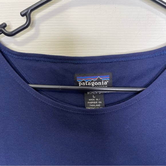 Patagonia Women’s Navy Blue T Shirt Dress Knee Length Sz L - Picture 4 of 6